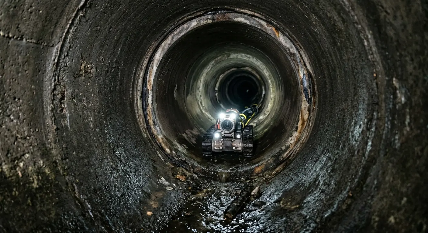 Robotic sewer camera inspecting pipe interior for Drain Snake Service in Dothan
